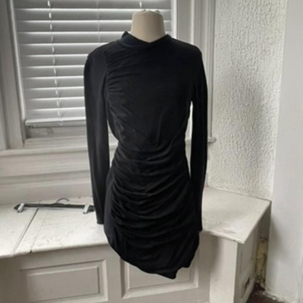 Vivienne Tam Ruched Mock Turtle Neck Light Sweater